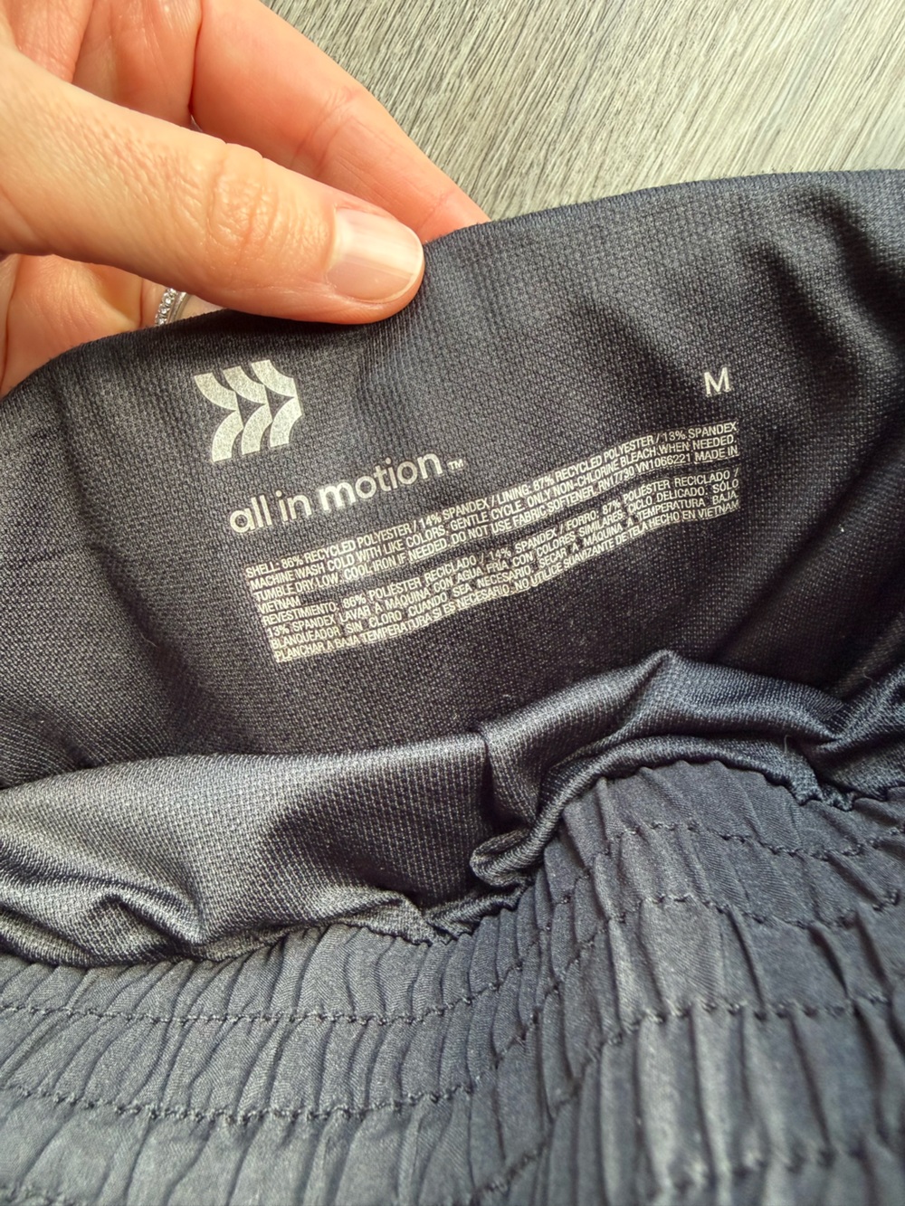 Women's Lightweight Elastic Waist Running Shorts - Black and Navy - Picture 4 of 6